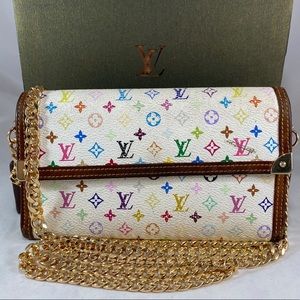 LOUIS VUITTON White Multicolor Wallet on Chain